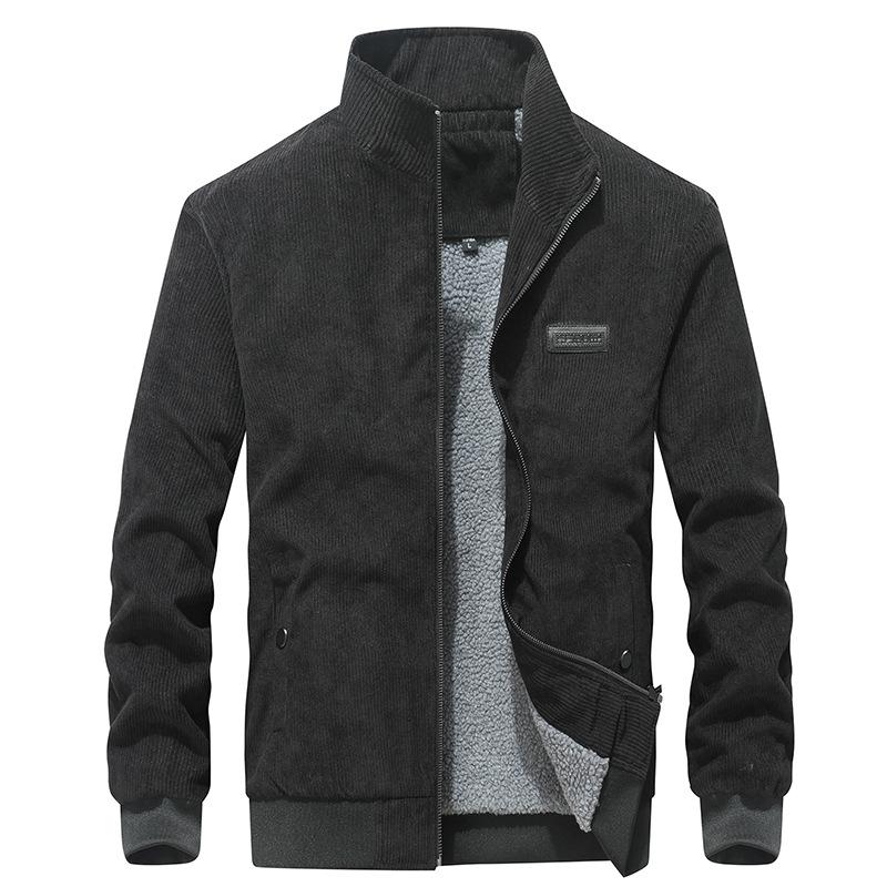 Men S Thick Corduroy Stand Collar Casual Winter Jacket