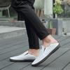 Мужская весна-осень 2024 Кожаные мокасины Мягкие повседневные туфли Удобные туфли на плоской подошве Белые дышащие туфли
