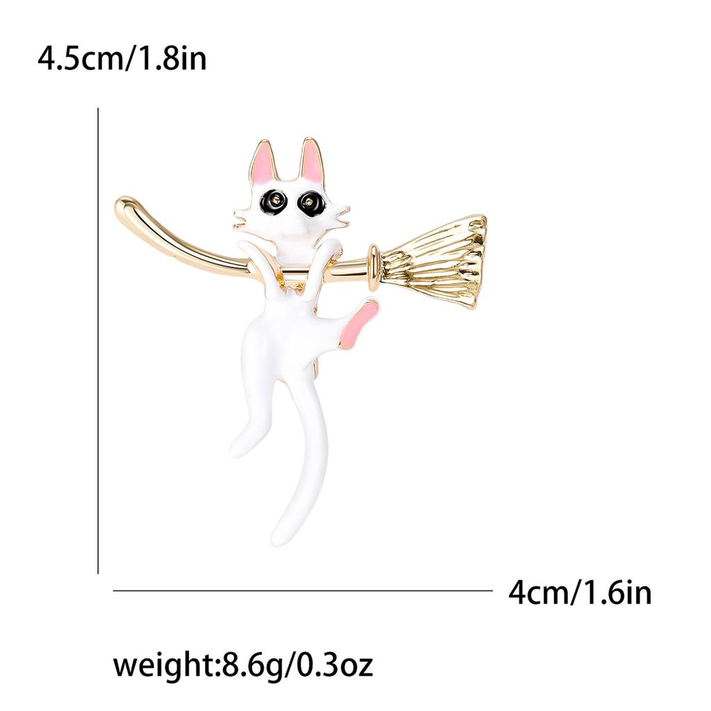 Эмаль капельная метла кошка брошь модная булавка в виде животного женская одежда корсаж ювелирные изделия подарок