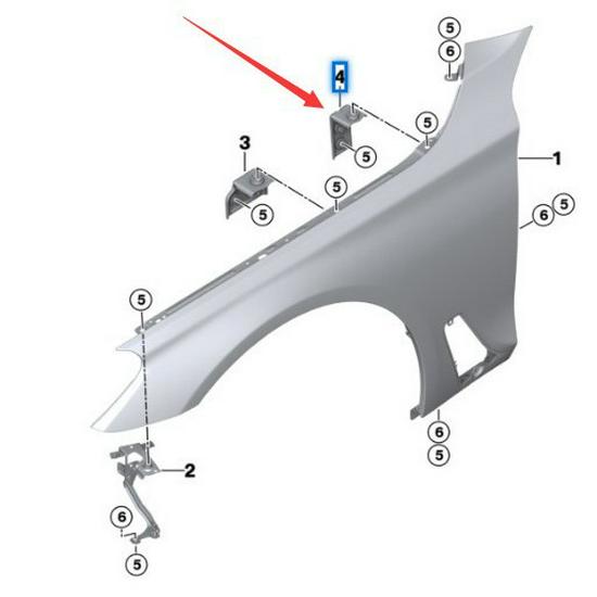 BMW 7 Series G11/G12 Rear Fender Bracket - 41357413426