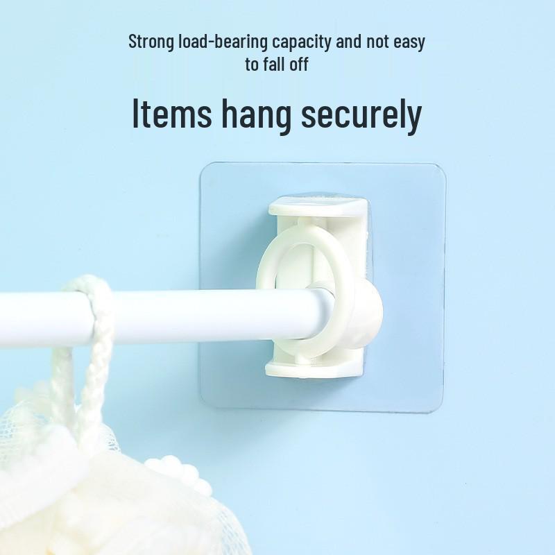 Многослойная клейкая настенная полка для хранения с прозрачными крючками для ванной комнаты