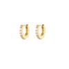 LT-EK476 High-End Circle Zircon Silver Needle Earrings Unique Design Hoop Ear Bone Rings for Women Gold Plated