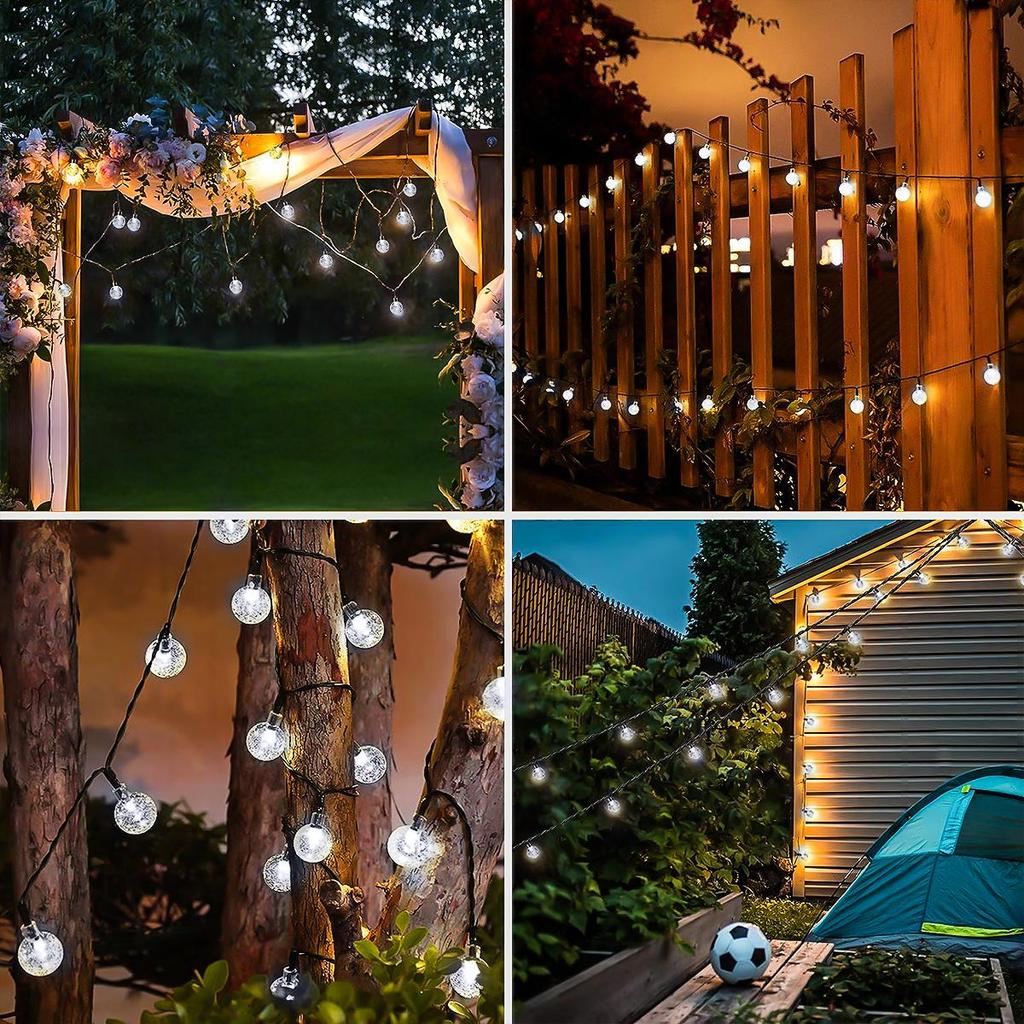 50/100 LED Crystal Ball Solar Outdoor Garland Garden String Lights Birthday Decoration