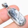 Natural Dendrite Opal Gemstone 925 Solid Sterling Silver Gift Pendant 1.50" G2g15