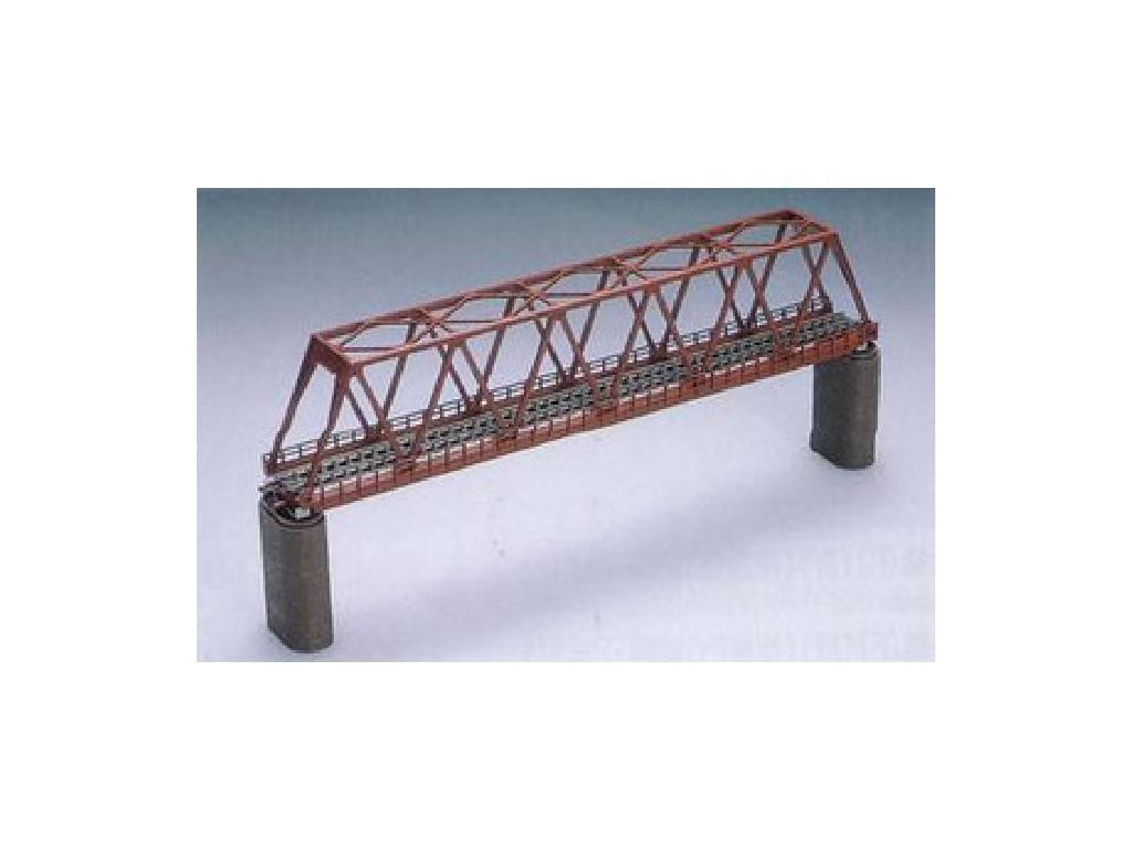 TOMIX N Gauge Single-Track Truss Bridge (F) Red with 2 Brick Piers 3031 Model Railway Supplies