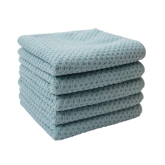 5Pcs Microfiber Dishcloths Absorbent Rag Kitchen for Washing Dishes Cleaning Cloth Textured Reusable Wiping Glassware