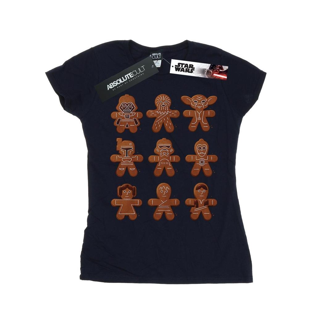 Star Wars Womens/Ladies Christmas Gingerbread Cotton T-Shirt