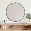 VidaXL Wall Mirror Makeup Vanity Cosmetic Bedroom Decoration Bathroom Living Room Interior Black Ø 348186