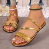 2024 летняя новая женская обувь большого размера сандалии на плоской подошве простые и универсальные сандалии женская одежда тапочки женские