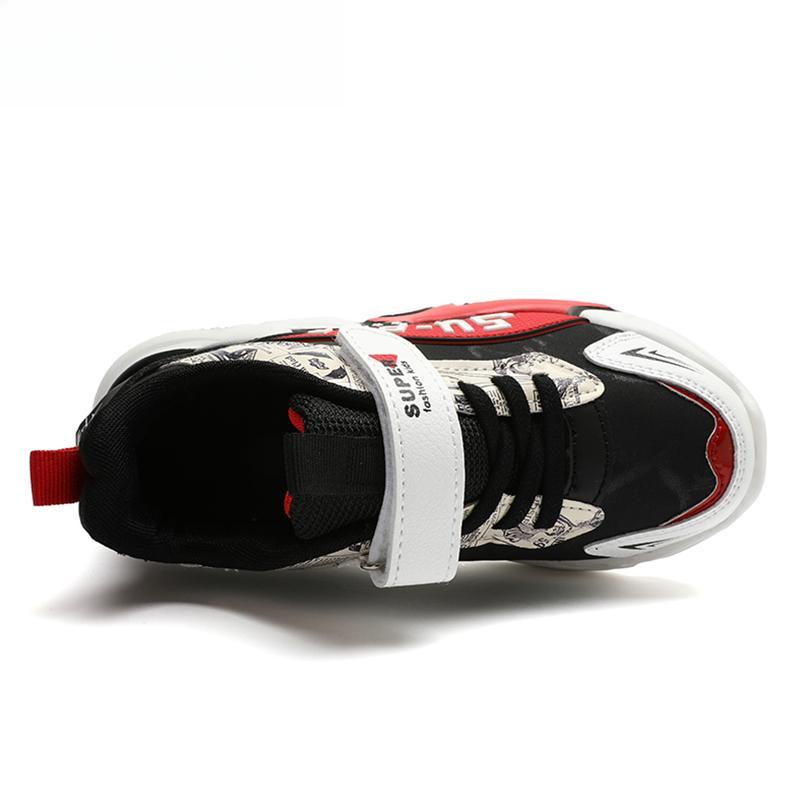 Спортивные детские кроссовки Мальчики Повседневная обувь для детей 5-16 лет Теннис Кожа Нескользящие Модные Беговые кроссовки