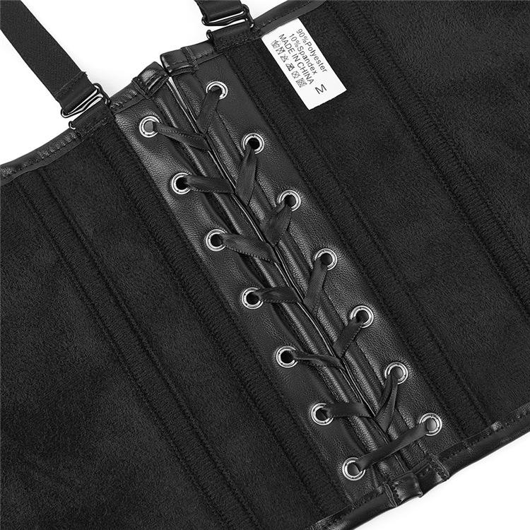 Кожаный корсет-майка с формированием фигуры и контролем живота