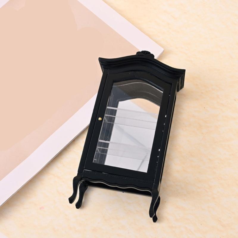 Классический деревянный миниатюрный шкаф для хранения для кукольных домиков 1/12, аксессуары, декоративная полка для демонстрации для проекта крафт-модели