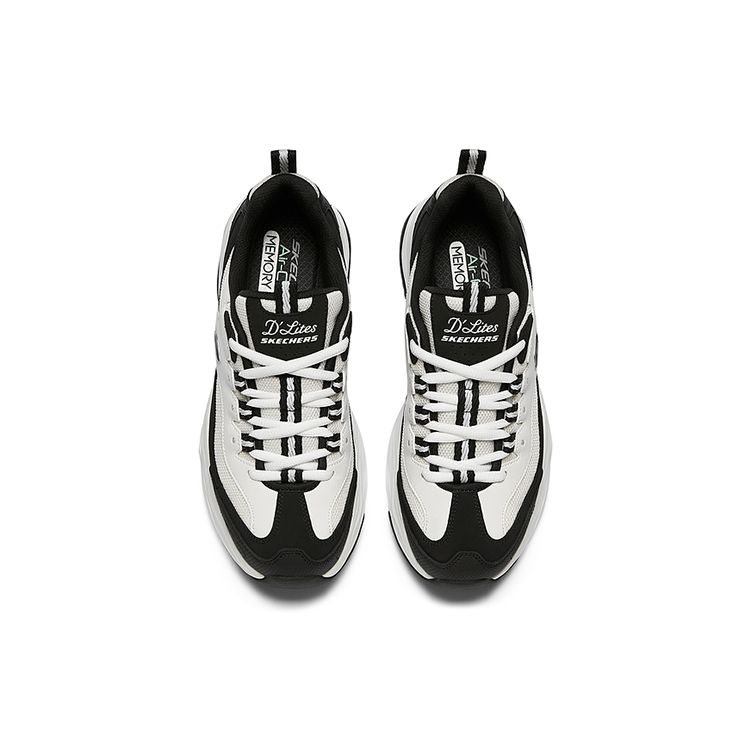Skechers DLites 4.0 Ткань Синтетическая кожа Низкие папины кроссовки Женские кроссовки Черный Белый 149492-BKW