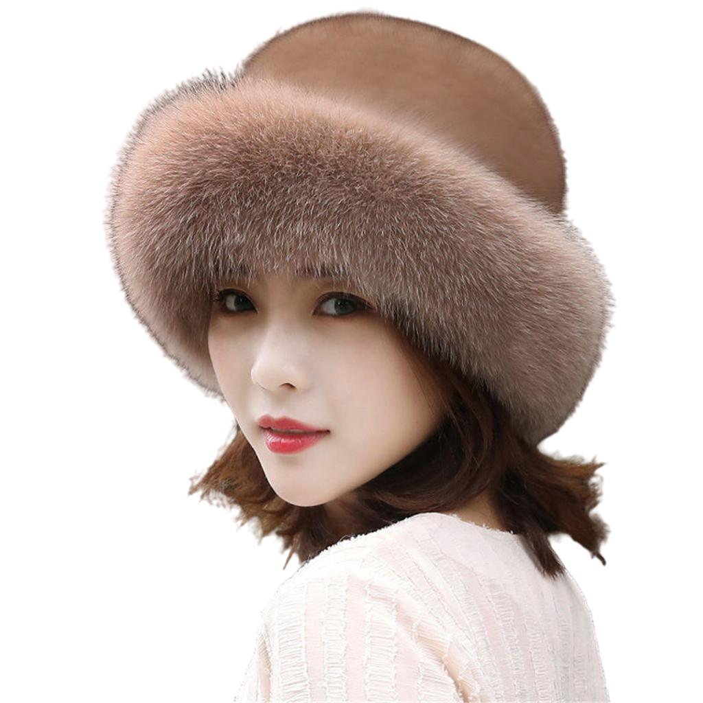 Fluffy Hat,Warm Women's Winter Hat,Faux Fur Trimmed Fashion Hat,Windproof Russian Hat For Outdoor Warm Hats Christmas Gift