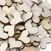100Pcs Heart Shape Wooden Buttons Rustic Sewing Wedding Table Scatter Decor