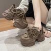 [Fanfuna] Muffin Popular Dad Shoes Women's 2025 Autumn Models Are Lightweight, Heightened and Small Platform Sneakers