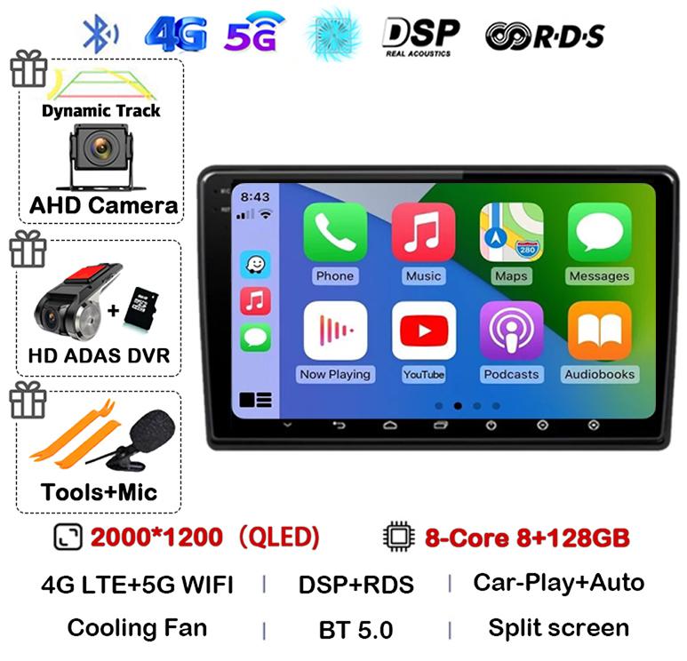 Android 14 Беспроводной Carplay Auto Для Ford Fusion 1 2005-2012 Автомагнитола GPS Навигация Мультимедийный Видеоплеер 4G WIFI Стерео