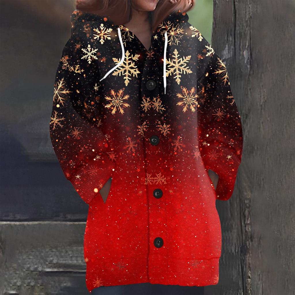 Свитшоты для женщин Вязаный свитер с длинным рукавом Принт Вязаный худи с пуговицами Кардиган Пальто