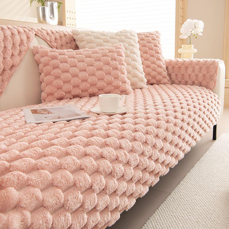 Зимняя сотовая бархатная диванная подушка Зимняя плюшевая нескользящая утолщенная подушка Теплый кожаный чехол для дивана