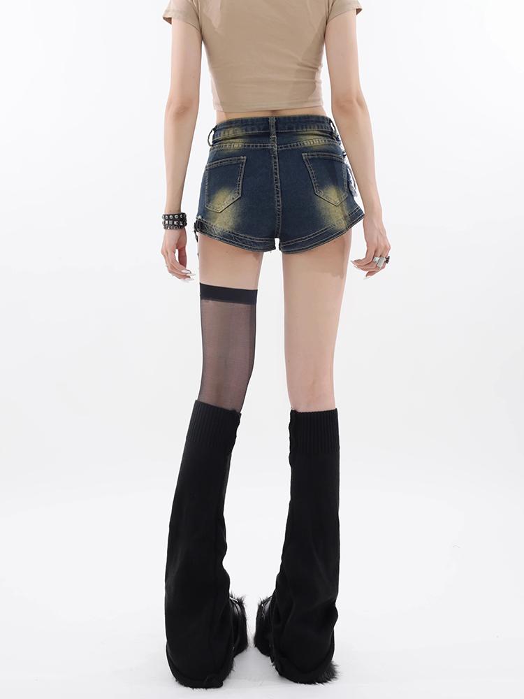 Vintage Star Denim Shorts Women Summer Sexy High Waist Y2k Streetwear Fashion Harajuku Shorts Jeans Large Size Women's Clothing