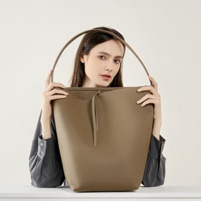 Высококачественная коровья кожа Того верхнего слоя, японский и корейский стиль, сумка-ведро из натуральной кожи, большой вместимости, на одно плечо, сумка-тоут из натуральной кожи