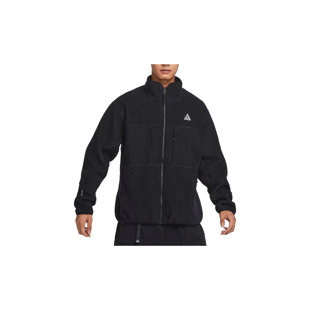 Nike Серия ACG, сплошной цвет, воротник-стойка на молнии, повседневная флисовая тканая куртка, мужские куртки FN0373-010