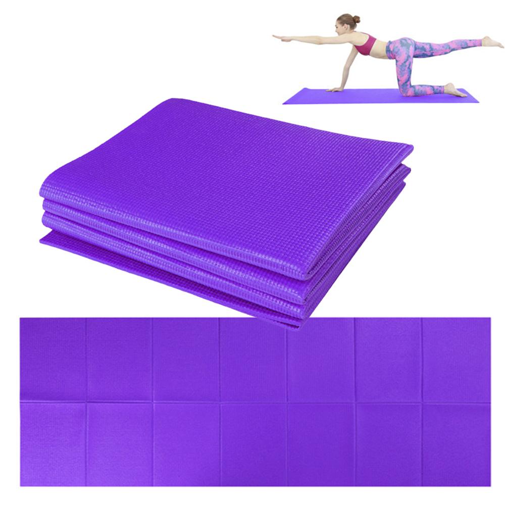Складной коврик для йоги 68x27 дюймов, 4 мм, супертонкий коврик для йоги из ПВХ для пляжа, парка, путешествий, пикника, пилатеса, йоги