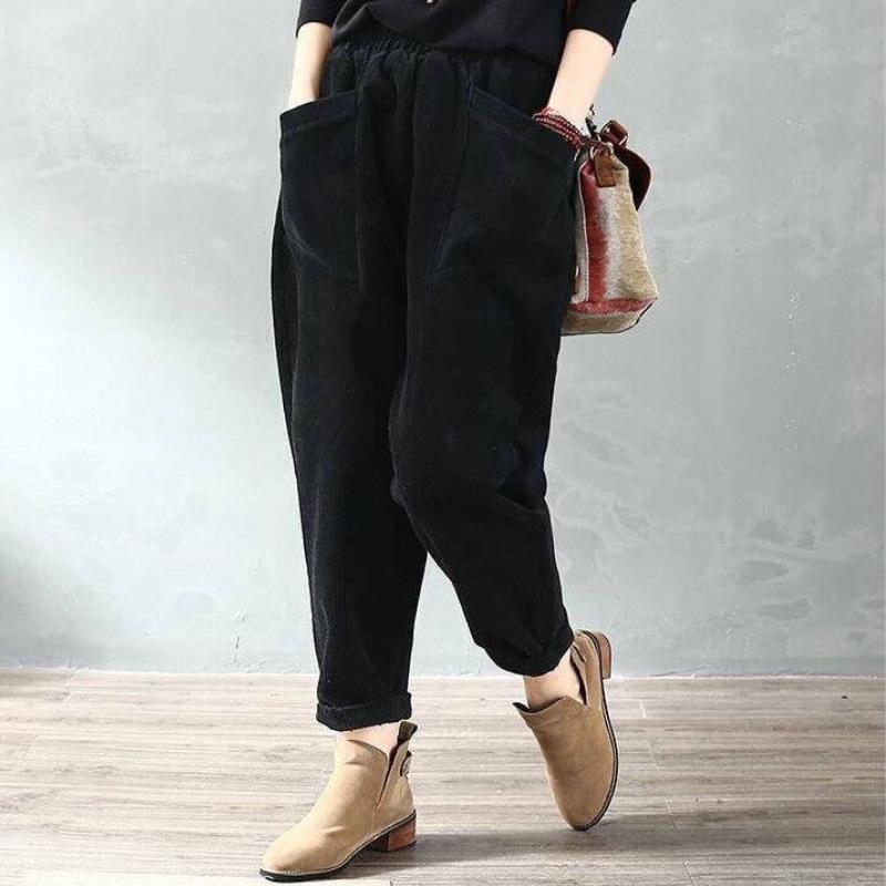 Зимние повседневные брюки из овечьей шерсти, женские модные свободные толстые спортивные штаны в полоску, женские корейские теплые простые элегантные брюки, новинка 2024 года