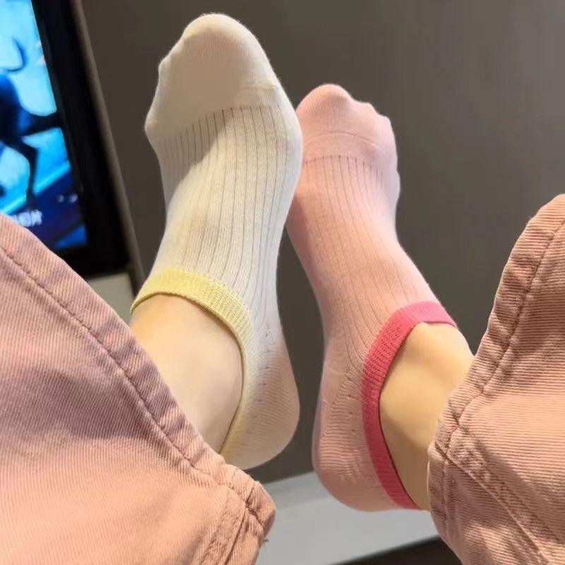 Носки-лодочки в лесном стиле, носки контрастного цвета, женские силиконовые нескользящие носки, носки-лодочки радужного цвета, соответствующие цветам