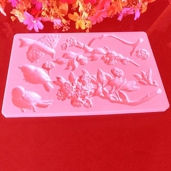 WTEMPO Ретро элегантные восковые изделия Формы в виде цветочных ветвей/птиц Креативные силиконовые формы DIY украшения для рукоделия Изготовление форм