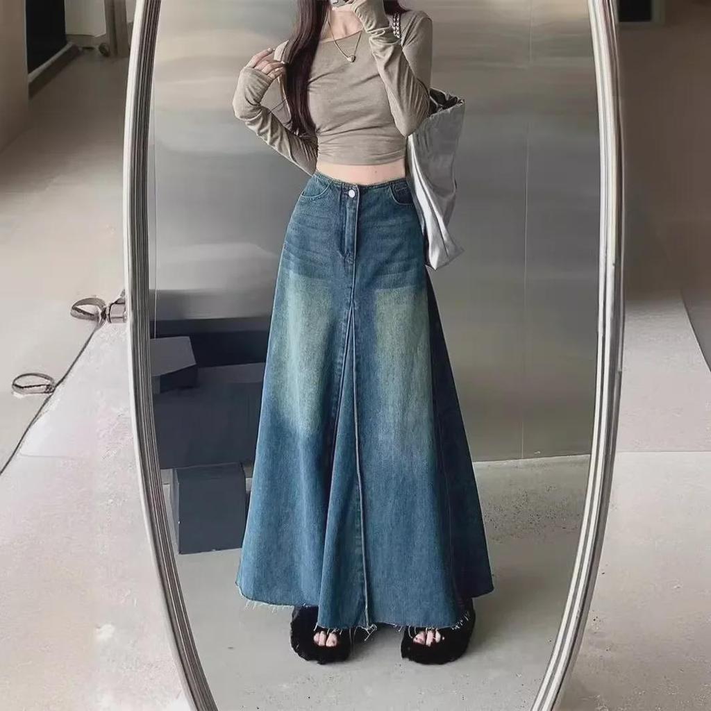 Осенние женские джинсы с широкими штанинами и драпировкой — нишевый дизайн уличной одежды высокого класса в американском стиле