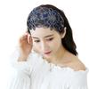 Vintage Lace Floral Printed Head Hoop Korean Broadside Hair Bands Embroidery Flower Headband Toothed Non-slip Headband