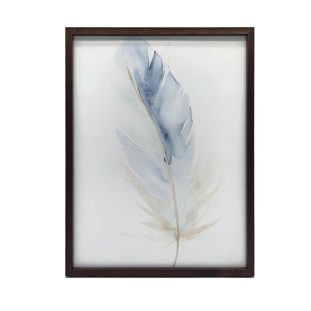Niebiesko-Złote Pióro Niebiesko-Złote Pióro, 70X100 Cm, Bez Ramy, Płótno Premium Na Blejtramie