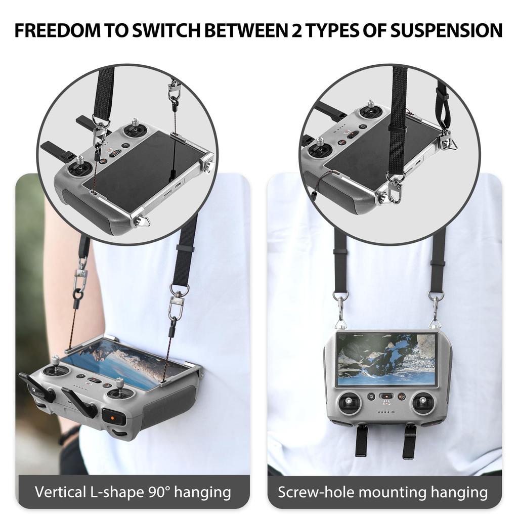 STARTRC RC 2 Strap for DJI Transmitter Strap Mini 4 Pro Balance Strap Drone Remote Control Neck Strap Upgraded Leather Adjustable Drop Prevention DJI