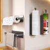 Magnetic Paper Towel Holder for Fridge No Drill Tissue Holder Self-Adhesive Wall Mount Tissue Rack Space-Saving Kitchen Organizer for Cabinets RVs