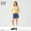 Женский кардиган Gap 2025 Зима Логотип Вышивка Пшеничный Полосатый Вязаный