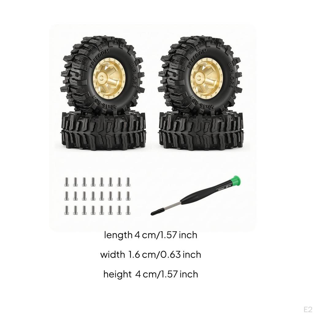 4 Pieces RC Wheel and Tire Assemblies Beadlock Set Long-Lasting