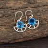 Серьги с голубым топазом Swiss Blue Topaz Gemstone Earring, 925 Solid Sterling Silver Earrings Jewelry Handmade Earrings, Silver Jewelry For Gift
