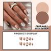 Женские накладные ногти среднего размера с рисунком телесного цвета на акриловых ногтях глянцевые накладные ногти с полным покрытием