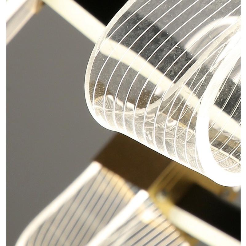 Modern Wrought Iron Acrylic Living Room Chandelier Nordic Home Dining Bedroom Lamps