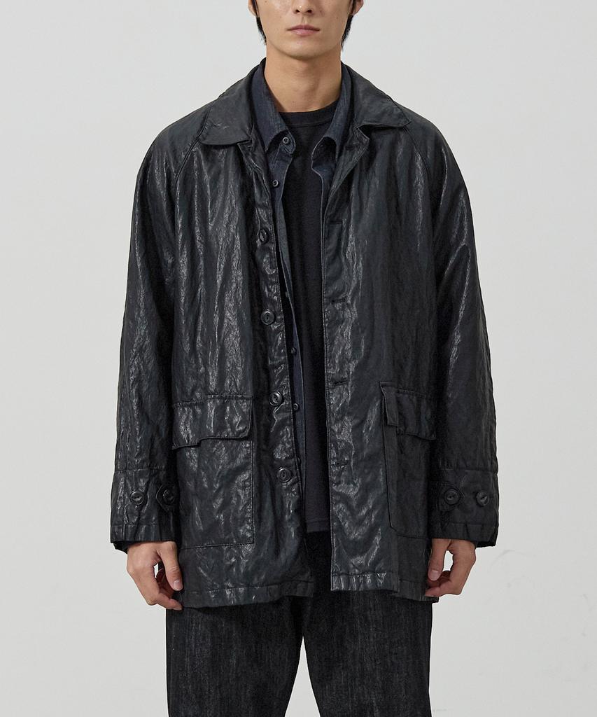 ASP Leather Car Coat - Black