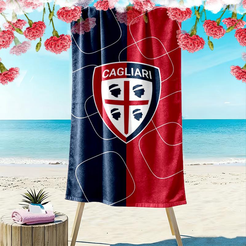 Cagliari FC Print Beach Towel, Large Soft Quick Dry Towel for Beach Camping Swimming