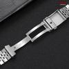 Extended Fold Solid Watch Buckle for Seiko 18mm 20mm 22mm Silver Double Push Safety Milled Clasp Stainless Steel Watchband Clasp