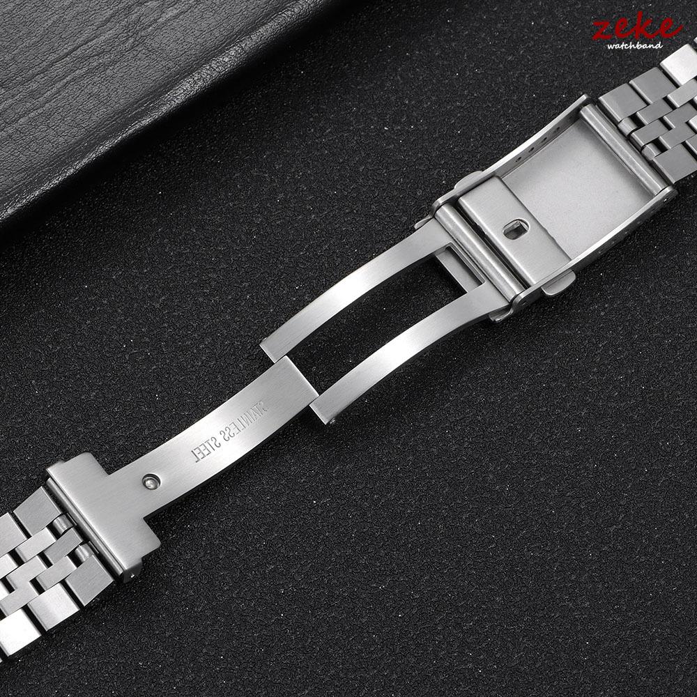 Extended Fold Solid Watch Buckle for Seiko 18mm 20mm 22mm Silver Double Push Safety Milled Clasp Stainless Steel Watchband Clasp