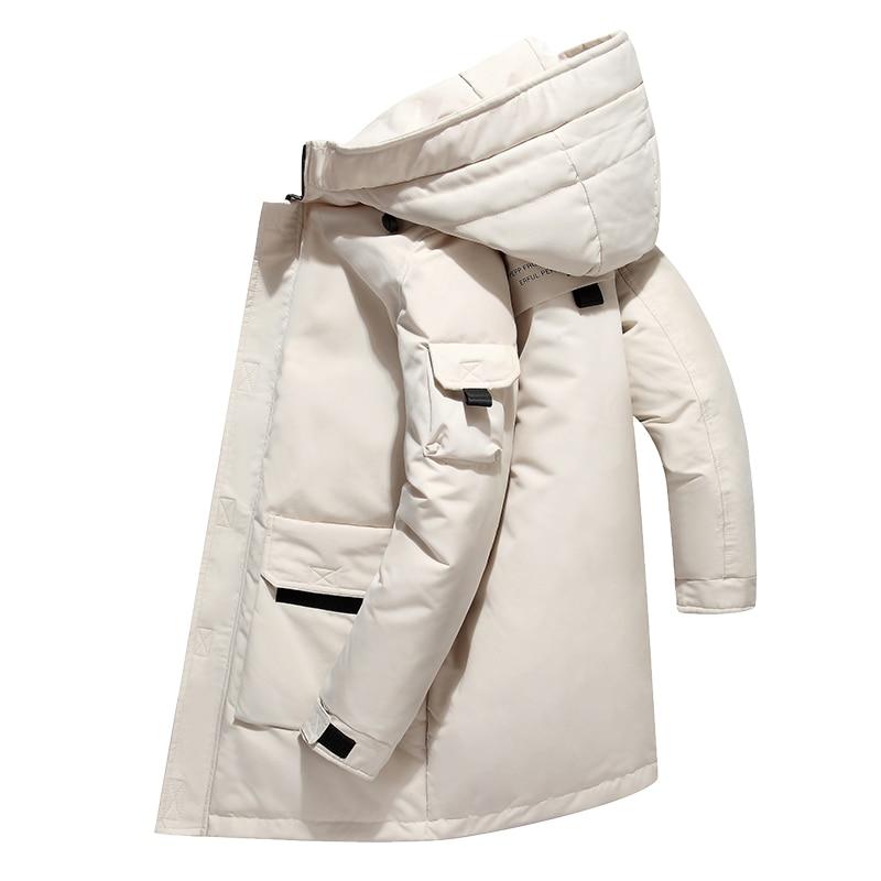Lengthen Men Down Jacket Fashion Winter Warm Thick 90% White Duck Down Parka Male Men's Winter Down Jacket with Hood