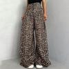 Personality Trend Style Straight Leg Pants Summer Fashion Leopard Print Design Sense High Waist Wide-leg Slacks