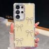 For Samsung Galaxy S25 Ultra Case Rhinestone Edge Butterfly Bow Decor TPU+PC IMD Phone Cover