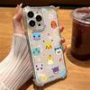 Anime Pikachus Snorlaxs Gengars Phone Case for IPhone 16 15 14 13 12 11 Mini Pro Max X XR XSMax 8 Plus SE2020 Transparent Cover