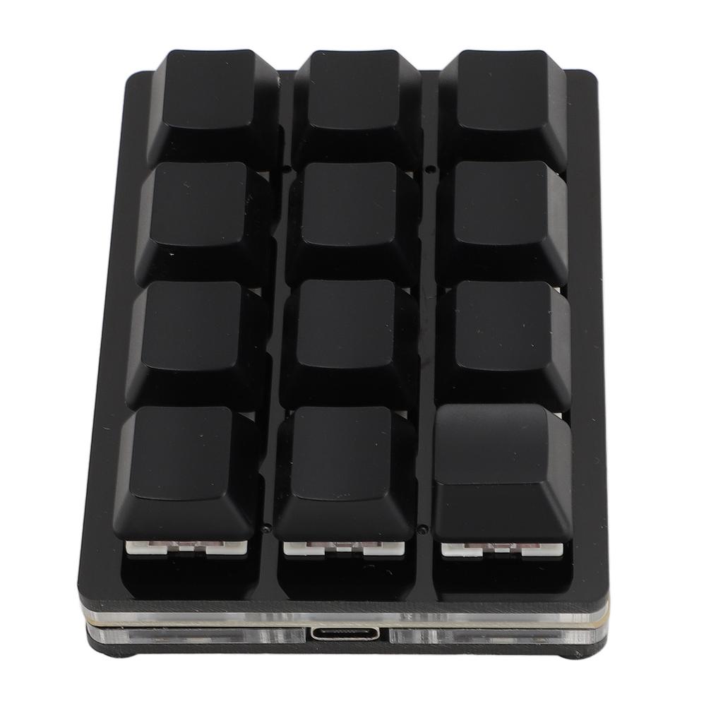 12-клавишная механическая игровая клавиатура Mini USB Проводная RGB красная кнопка Программируемая макро-клавиатура черная