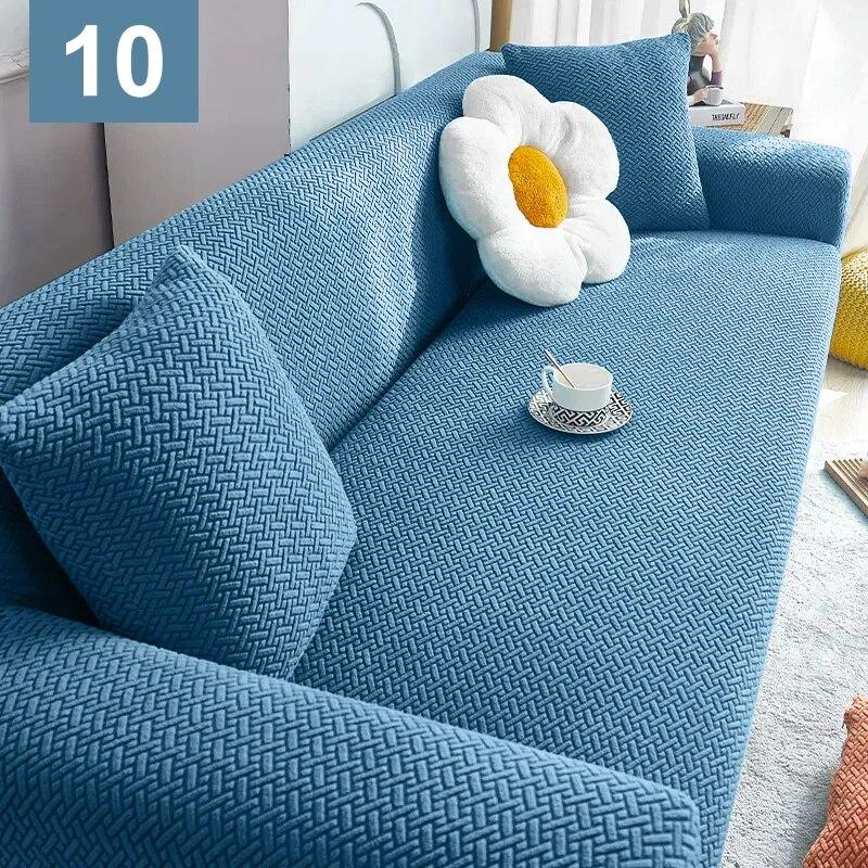 1/2/3/4 Seater Jacquard Sofa Covers Stretch Couch Cover Thick Corner Sofa Slipcover Protector For Home Elastic Armchair Cover